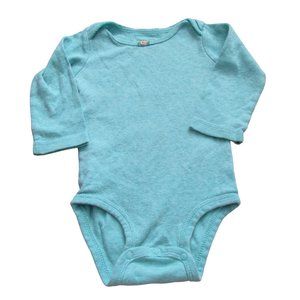 Carters One Piece Onesie Girls Size 9M‎ Blue Long Sleeve Crew Neck Infant Snap
